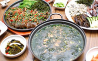 가오리찜과 매생이 요리 한상